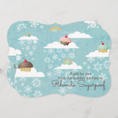 カップケーキクッキーの台所からクリスマスの雲 シーズンカード (正面/裏面)