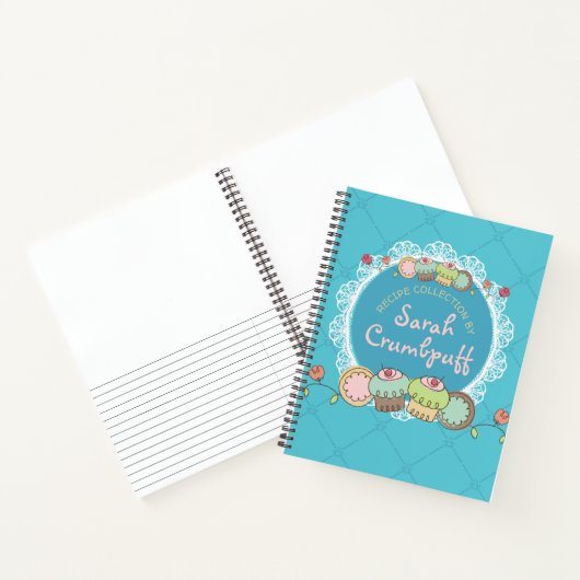 カップケーキクッキーパーソナライズされたレシピ料理 ノートブック (内部)