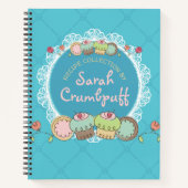 カップケーキクッキーパーソナライズされたレシピ料理 ノートブック (正面)