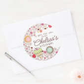 カップケーキクッキーフラワーベーキング自家製ベーカリー ラウンドシール (封筒)