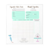 カップケーキクッキーベーカリー注文型枠 ノートパッド (正面)