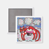 カップケーキクラウドエンジェルマグネット マグネット (正面/裏面)