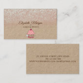 カップケーキクラフトグラデーショングリッター素朴クラフト 名刺 (正面/裏面)