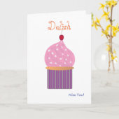 カップケーキグリーティングカード カード (黄色い花)