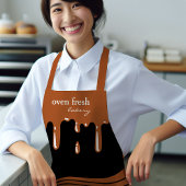 カップケーキグルービーストライプドップブラックブラウン エプロン