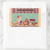 カップケーキケーキパーティー看板 長方形シール (バッグ)