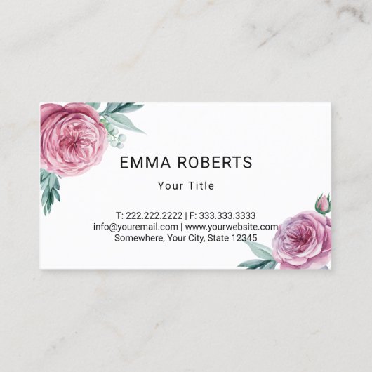 カップケーキケーキベーカリーパティシシェフモダンフローラ 名刺 (裏面)