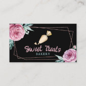 カップケーキケーキベーカリーパティシシェフモダンフローラ 名刺 (正面)