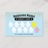 カップケーキケーキベーカリーライトブルーカスタマーロイヤリティ ロイヤリティカード (正面)