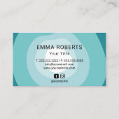 カップケーキケーキベーカリー配管バッグティール（緑がかった色）シェード 名刺 (裏面)