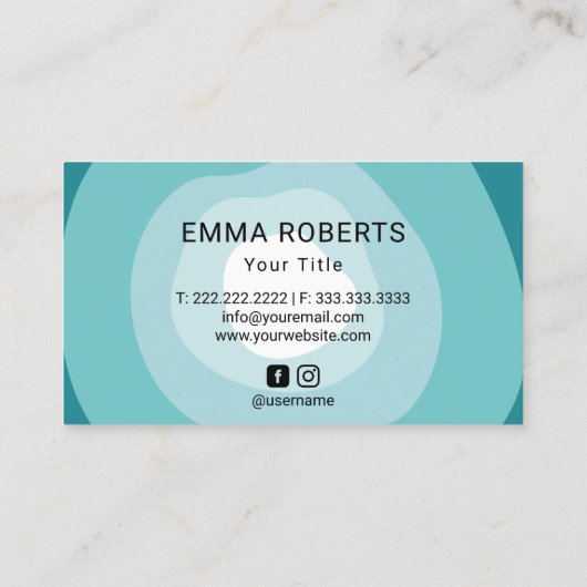 カップケーキケーキベーカリー配管バッグティール(緑がかった色)シェード 名刺 (裏面)