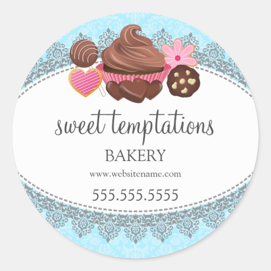 カップケーキケーキポップクッキーベーカリー包装 ラウンドシール (正面)