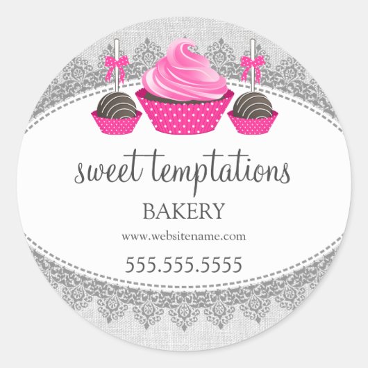 カップケーキケーキポップベーカリー包装 ラウンドシール (正面)