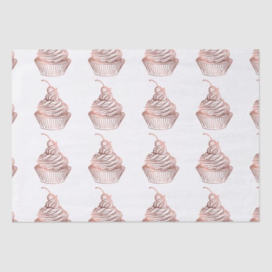 カップケーキケーキ&スイーツホームベーカリー素朴ヴィンテージ 薄葉紙 (正面)