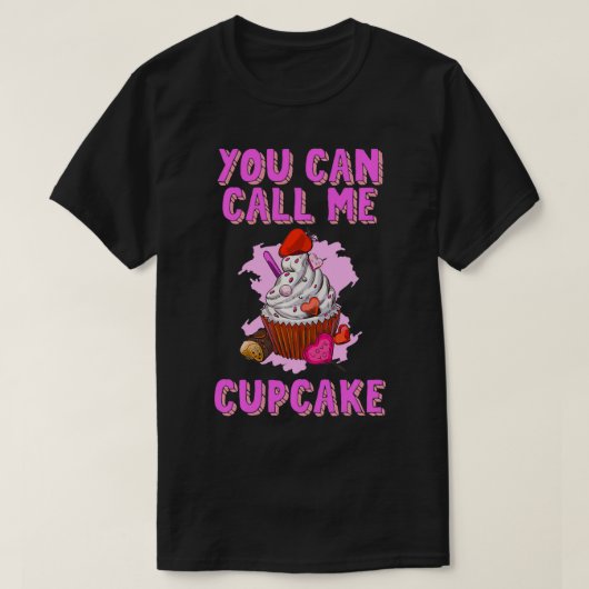 カップケーキシェフバッターフラワーケーキをBakと呼ぶこともできる Tシャツ (デザイン正面)