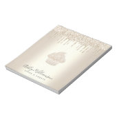 カップケーキシェフベーカリーシャンパン金ゴールドグリッタードリップス ノートパッド (回転)