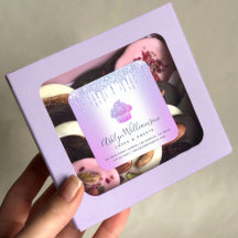 カップケーキシックベーカリーシェフブルーパープルグリッタードリップ