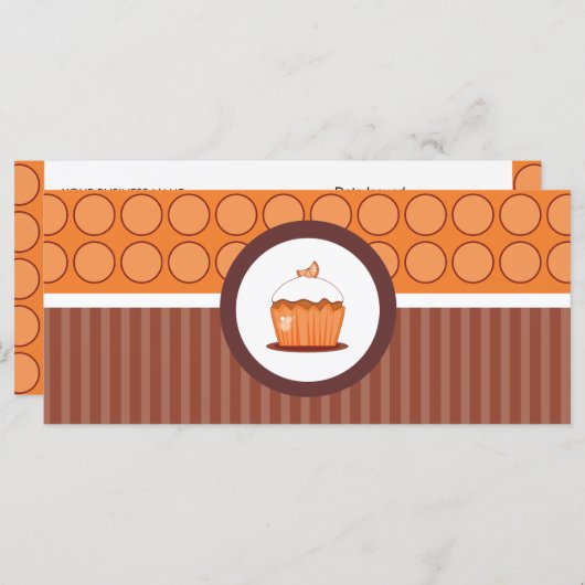 カップケーキショップまたはベーカリーギフト券 (正面/裏面)