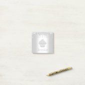 カップケーキシルバーグリッタードリップモノグラムモダン名 ポストイット (デスク上)