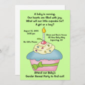 カップケーキジェンダーリビール招待状 招待状 (正面/裏面)