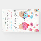 カップケーキジェンダー表示パーティーウェルカムバナー 横断幕 (横)