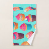 カップケーキジオメトリックパタカラフルーン バスタオルセット (ハンドタオル)