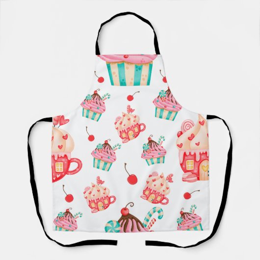 カップケーキスイーツお祝いパーティー エプロン (正面)
