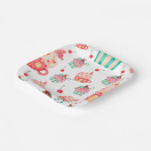 カップケーキスイーツお祝いパーティー ペーパープレート (傾斜あり)