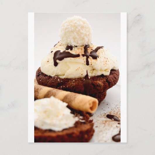 カップケーキスイーツデザートシャワーチョコレートアート ポストカード (正面)