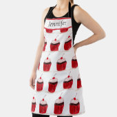 カップケーキスイーツ手描きベーキングフードかわいい エプロン (インサイチュ)