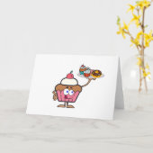 カップケーキスイーツ カード (黄色い花)