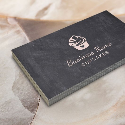 カップケーキスイートケーキペストリーシェフベーカリーシャルボード 名刺