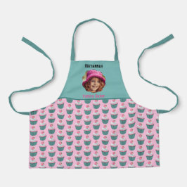 カップケーキスカラップカスタム写真テンプレート名 エプロン