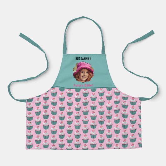 カップケーキスカラップカスタム写真テンプレート名 エプロン (正面)