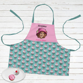 カップケーキスカラップカスタム写真テンプレート名 エプロン