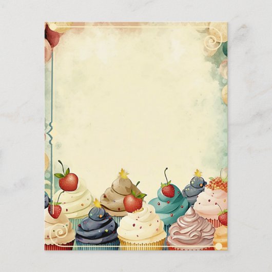 カップケーキスクラップブック紙 (正面)