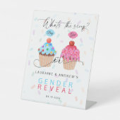 カップケーキスクープ性別表示ウェルカム 台座サイン (正面)