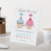 カップケーキスクープ性別表示ウェルカム 台座サイン (インサイチュ)