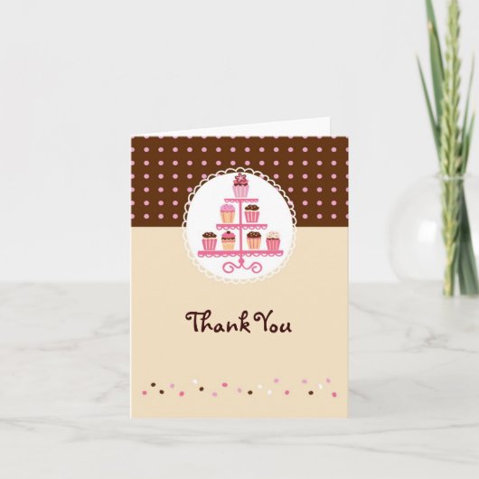 カップケーキスタンド（ブラウン/クリーム） サンキューカード (正面)