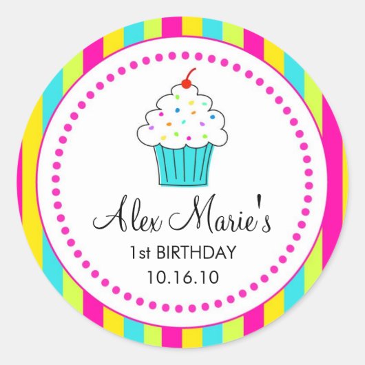 カップケーキステッカー/メッセージカード ラウンドシール (正面)