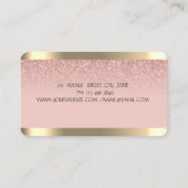カップケーキストライプ金ゴールドベーカリーバラ金ゴールドグリッター 名刺 (裏面)