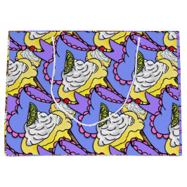 カップケーキストロベリーレモンカラフルおいしい ラージペーパーバッグ