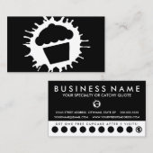 カップケーキスプラッツブラックパンチカード ロイヤリティカード (正面/裏面)