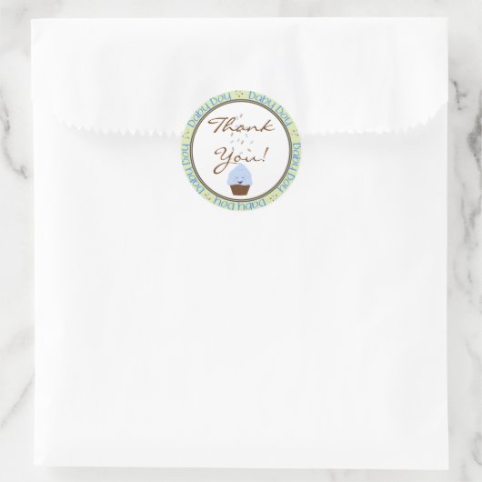 カップケーキスプリンクル男の赤ちゃんシール ラウンドシール (バッグ)