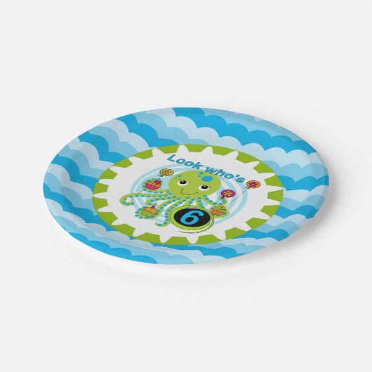 カップケーキタコス第6誕生日紙プレート ペーパープレート (アングル)