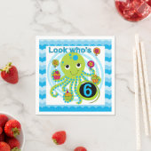 カップケーキタコ第6誕生日紙ナプキンス スタンダードカクテルナプキン (インサイチュ)