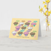 カップケーキチョアオンメイズ誕生日 カード (黄色い花)