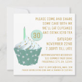 カップケーキティーパーティー30歳の誕生日パーティー 招待状 (正面)