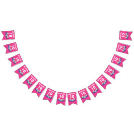 カップケーキテーマキッズバースデーパーティカスタムー バンティングフラッグ