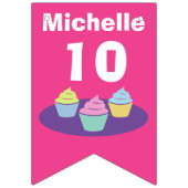 カップケーキテーマキッズバースデーパーティカスタムー バンティングフラッグ (第3の旗)